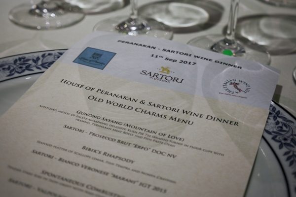 Peranakan cuisine x Sartori wines – How spicy can we go?